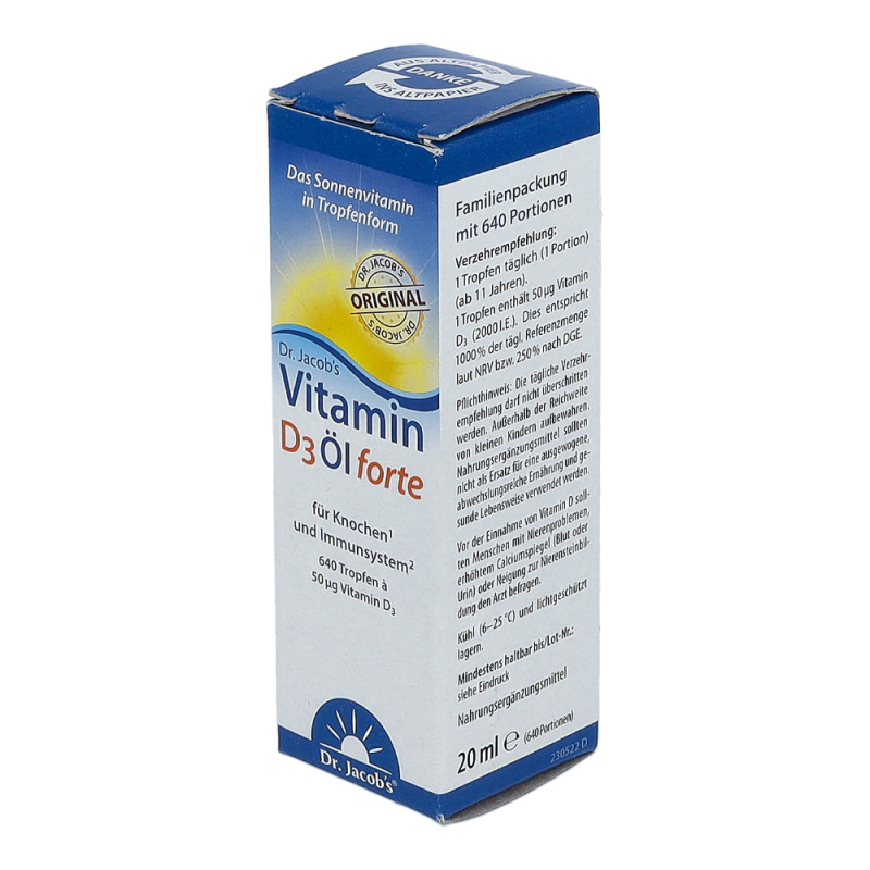 Dr. Jacobs Vitamin D3 Öl forte Tropfen 20 ml