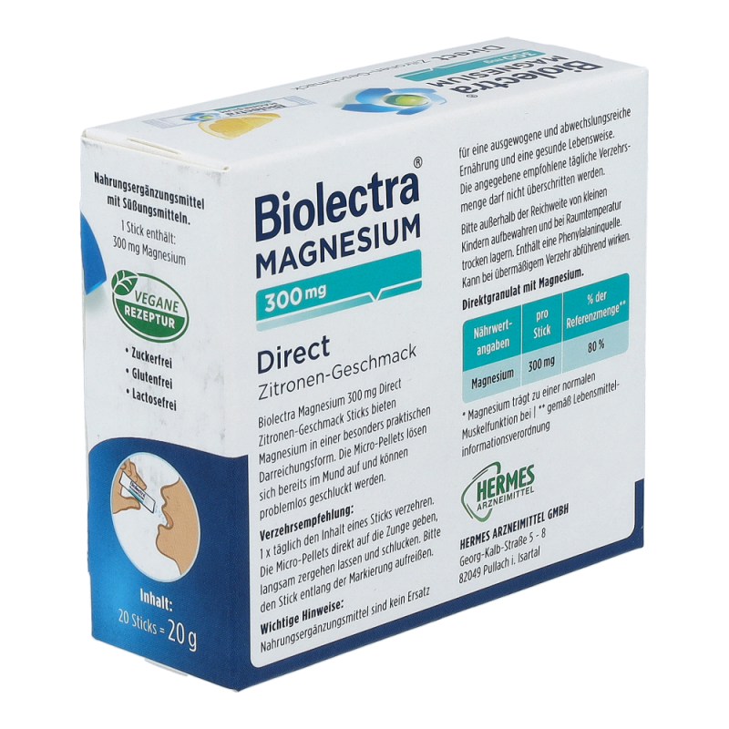 Biolectra Direct Beutel 20 Stk. Magnesium