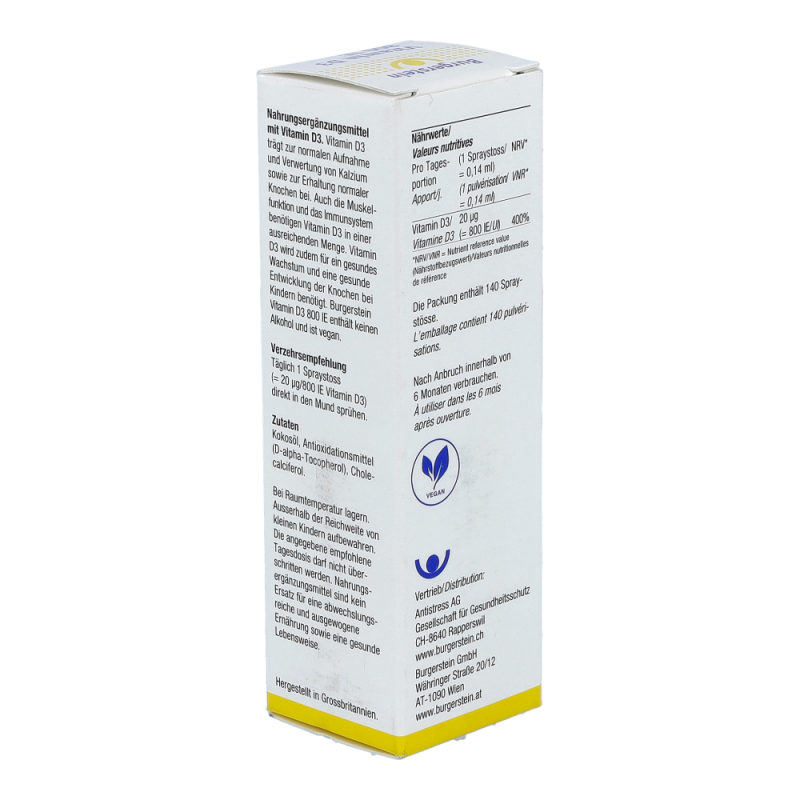 Burgerstein Vitamin D3 Spray 800 I.E. 20 ml