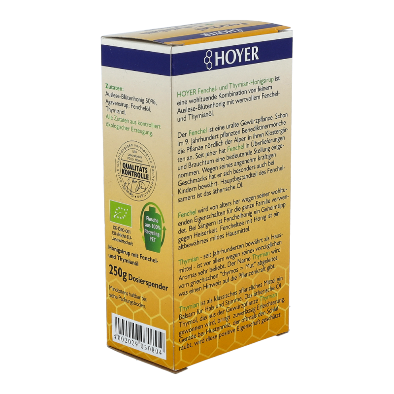 Hoyer Fenchel und Thymian Honigsirup 250 g
