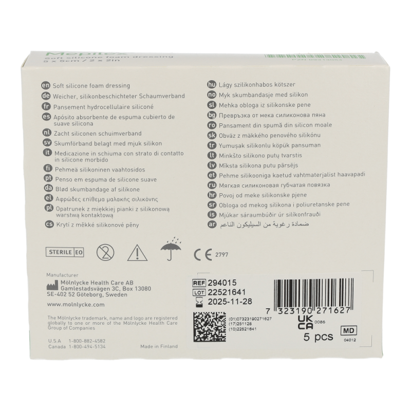 Mölnlycke Mepilex Wundverband 5 Stk. 5 x 5 cm