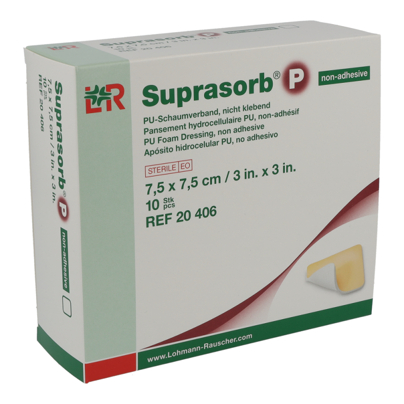 Suprasorb P PU-Schaumverband nicht klebend 10 Stk. 7,5