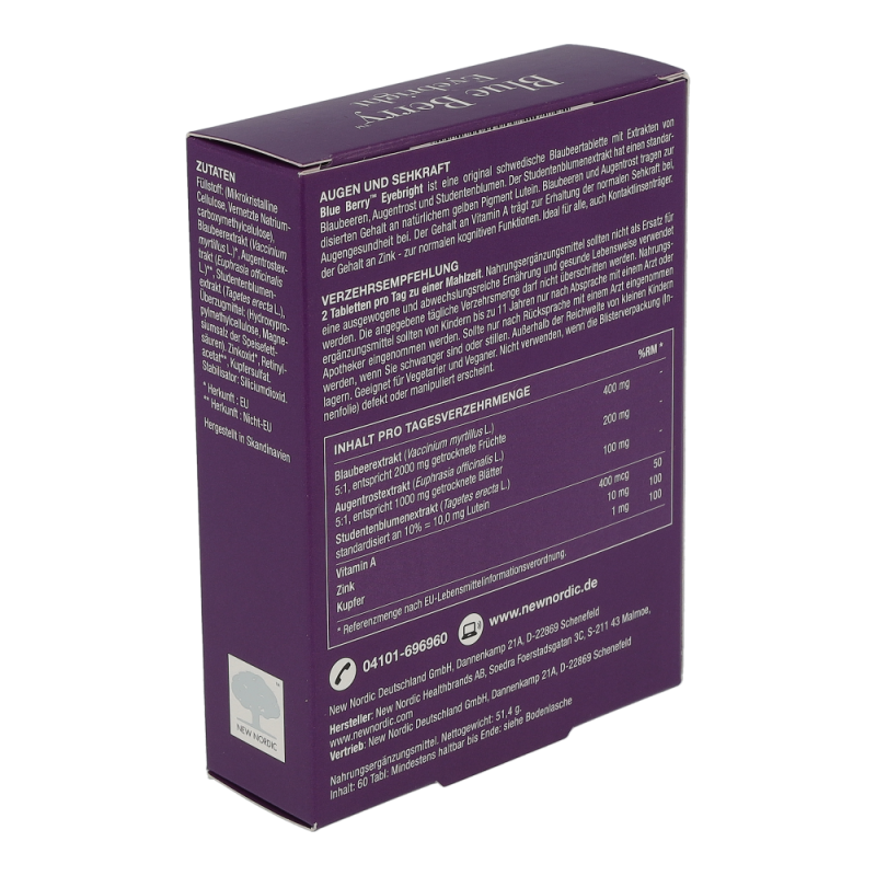 Blue Berry Eyebright Tabletten New Nordic 60 Stk.