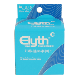Elyth Kinesiologisches Tape blau 2,5 cm x 5 m 2 Stk.