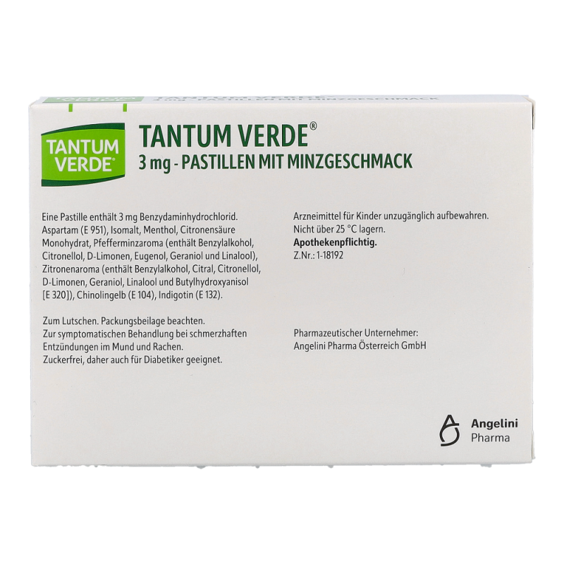 Tantum Verde 3 mg – Pastillen mit Minzgeschmack