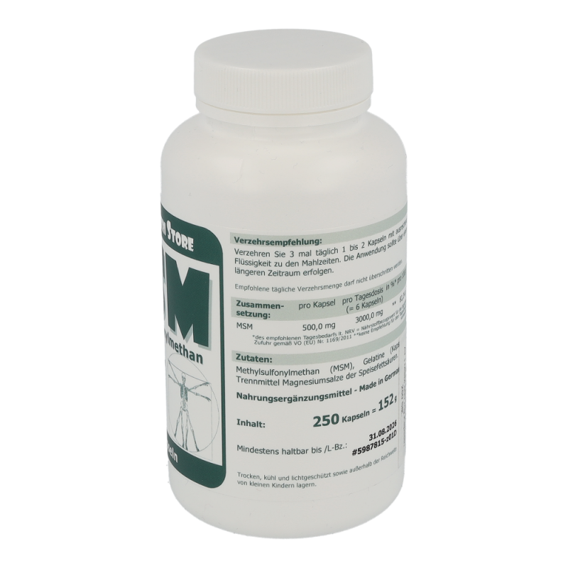 The Nutri Store MSM 500 mg Kapseln 250 Stk.