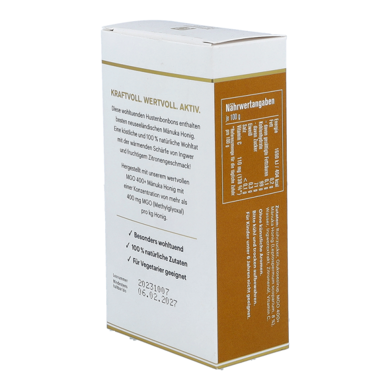 Manuka Honig MGO 400+ Hustenbonbons Ingwer-Zitrone