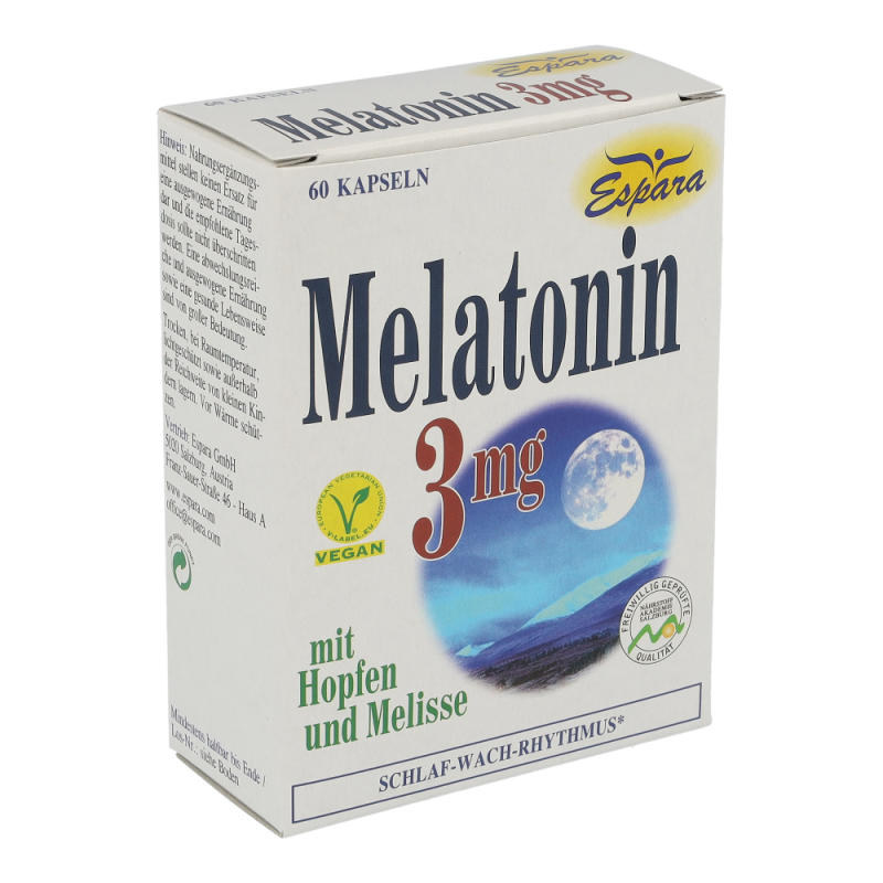 MELATONIN 3mg Kapseln Espara – bei Jet – Lag Symptomen