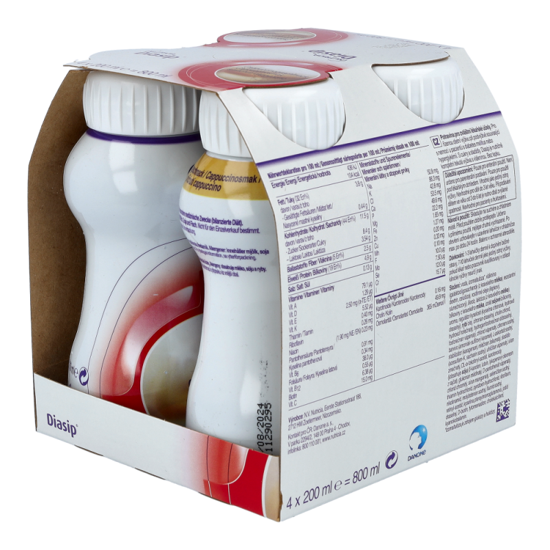 Nutricia Diasip 200 ml Vitalflasche 4 Stk. Cappucchino