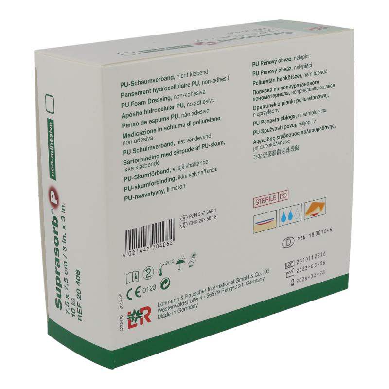 Suprasorb P PU-Schaumverband nicht klebend 10 Stk. 7,5