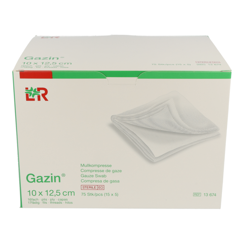 Mullkompresse Gazin steril 16-fach 75 Stk. 15 x 5 12,5 cm