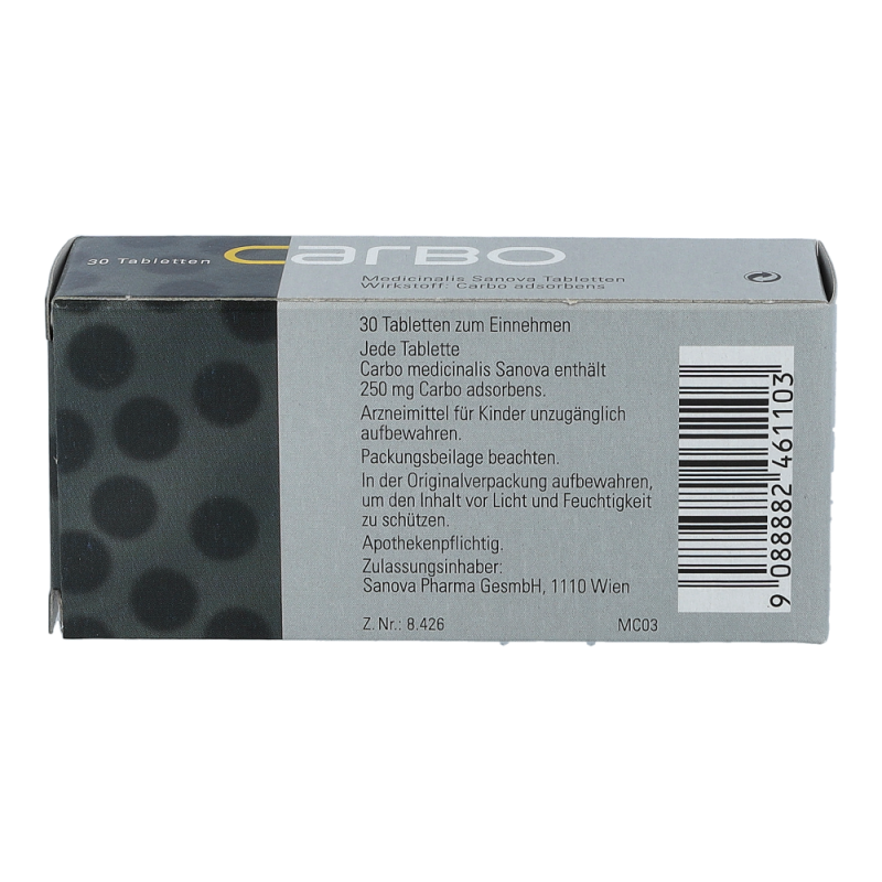 Carbo medicinalis „Sanova“ Tabletten 30 Stk.