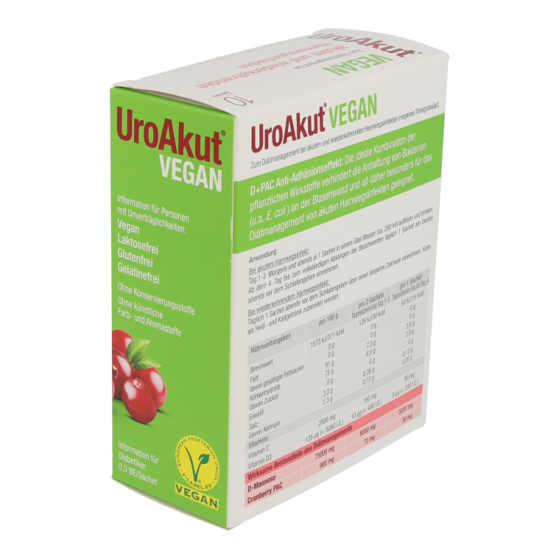 UroAkut vegan Granulat D-Mannose plus Cranberry