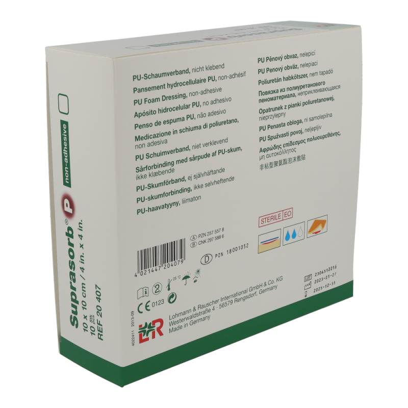 Suprasorb P PU-Schaumverband nicht klebend 10 Stk. 10 x 10 cm