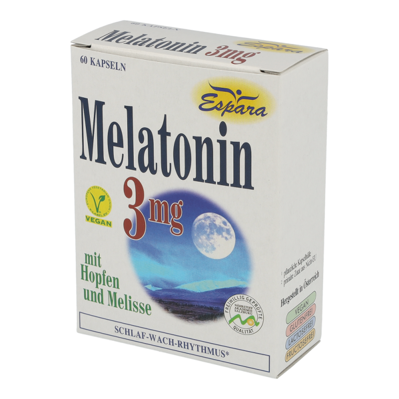 MELATONIN 3mg Kapseln Espara – bei Jet – Lag Symptomen