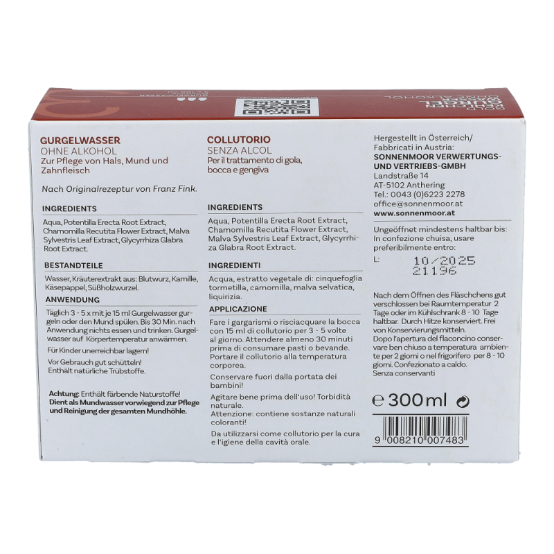 SonnenMoor Gurgelwasser ohne Alkohol – 100ml