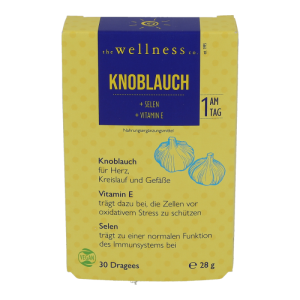 Wellness Knoblauch Dragees mit Vitamin E 30 Stk.
