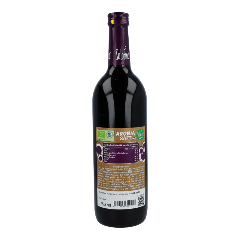 Aronia Direktsaft Solofino 750 ml BIO