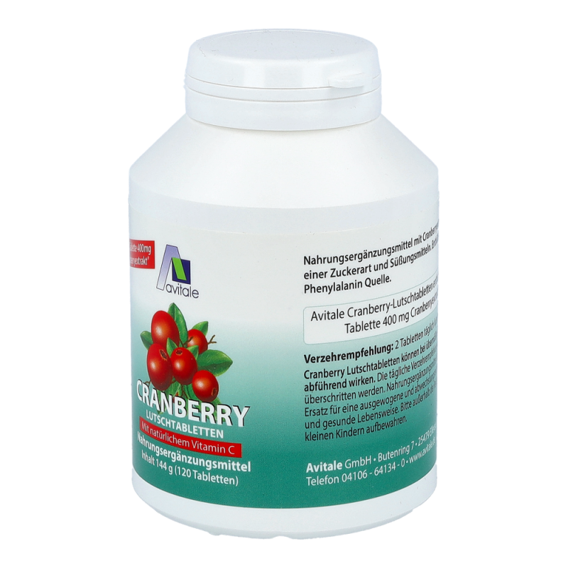 Avitale Cranberry Lutschtabletten + Vitamin C 120 Stk.