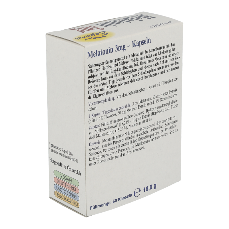 MELATONIN 3mg Kapseln Espara – bei Jet – Lag Symptomen