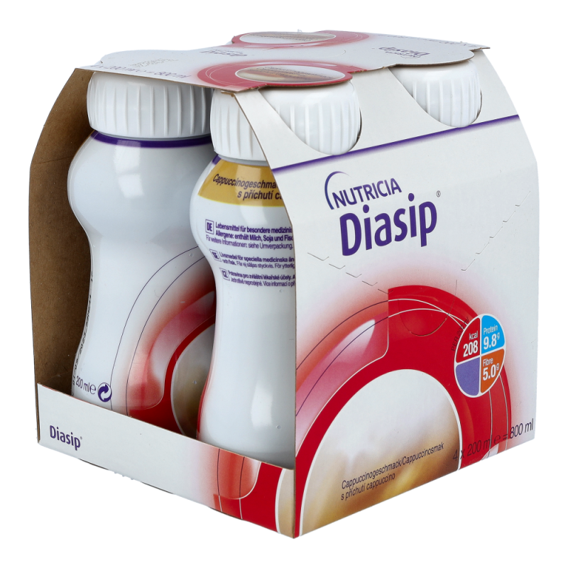 Nutricia Diasip 200 ml Vitalflasche 4 Stk. Cappucchino