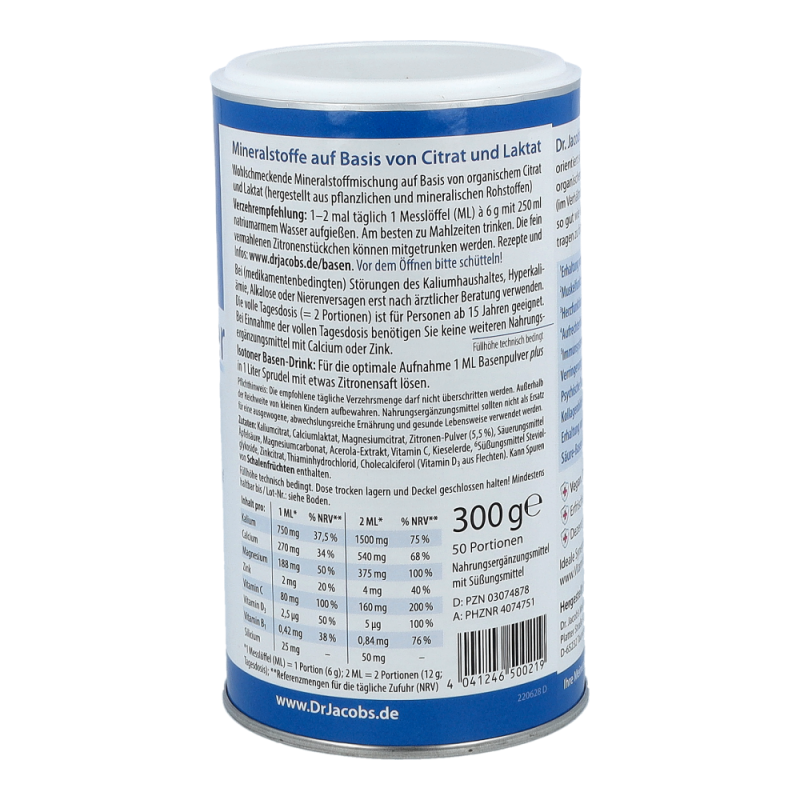 Dr. Jacob’s Basenpulver plus mit Zitrone, Citrate 300g