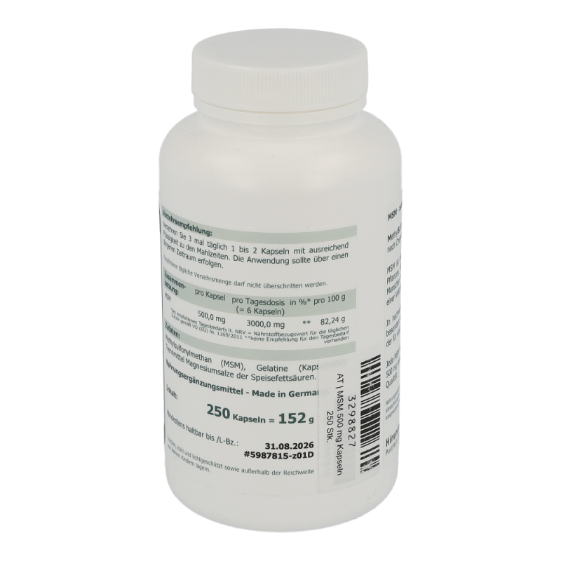 The Nutri Store MSM 500 mg Kapseln 250 Stk.