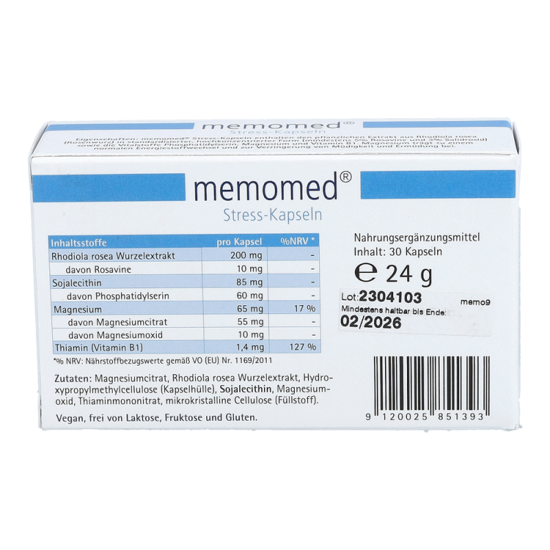 Memomed Rhodiola Kapseln 30 Stk.