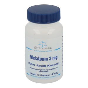 Junek MELATONIN 3mg Kapseln zur Behandlung von Jetlag Empfindungen – 30 Stk