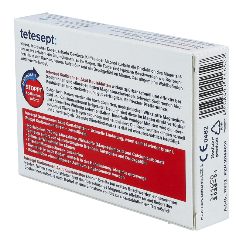 Tetesept Sodbrennen Akut Kautabletten 20 Stk.