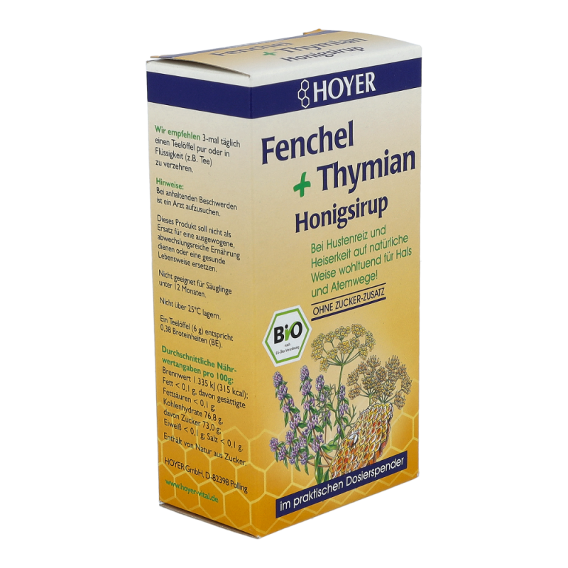 Hoyer Fenchel und Thymian Honigsirup 250 g