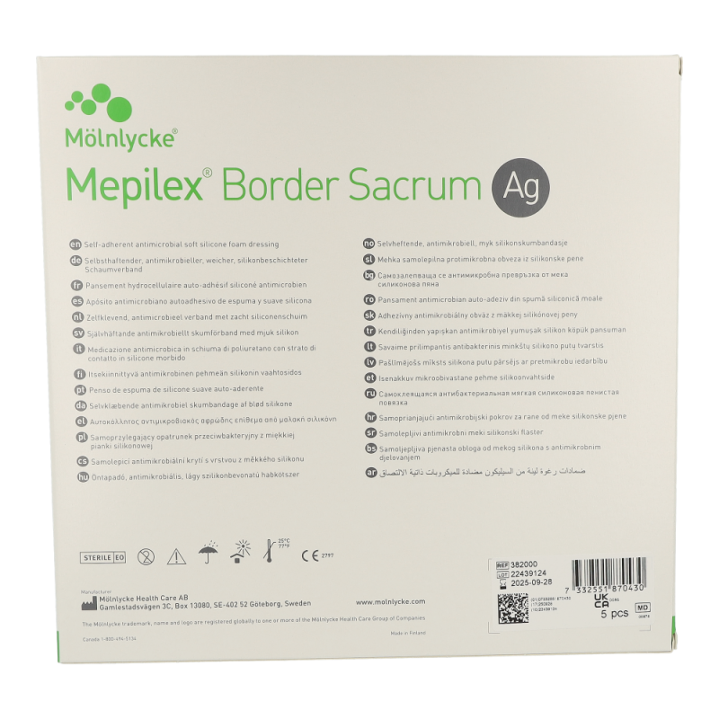 Mölnlycke Mepilex Border Sacrum AG Verband 5 Stk. 18 x 18 cm