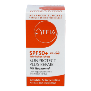 ATEIA® SPF 50+ SUNPROTECT PLUS REPAIR, 2% Nopasome® – Gesicht & Körper Lotion , für Normale bis Sensible Haut