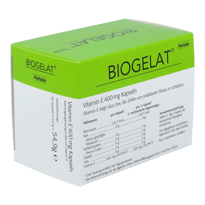 Biogelat Vitamin E 400 mg Kapseln 90 Stk.