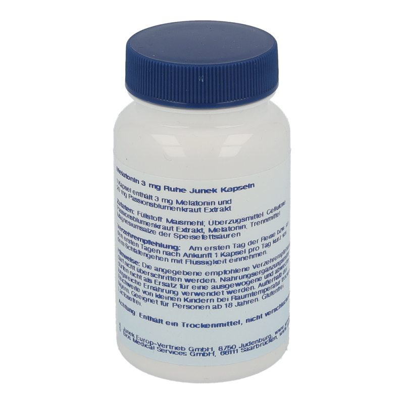 Junek MELATONIN 3mg Kapseln zur Behandlung von Jetlag Empfindungen – 30 Stk