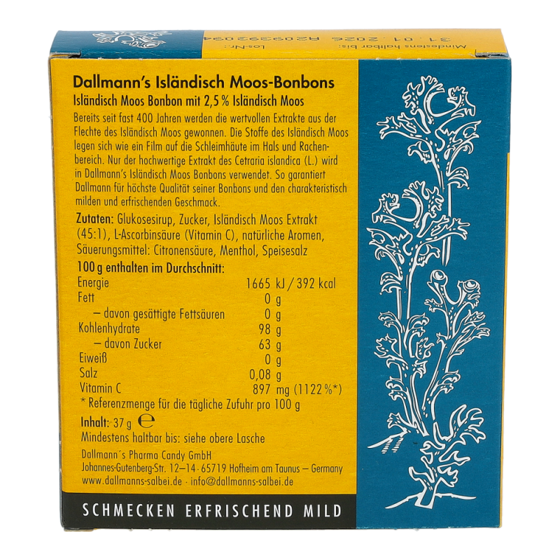 Dallmanns Isländisch Moos Hustenbonbons 37 g