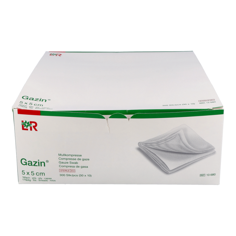 Lohmann & Rauscher Gazin Mullkompresse steril 300 Stk. 16-fach 5 x 5