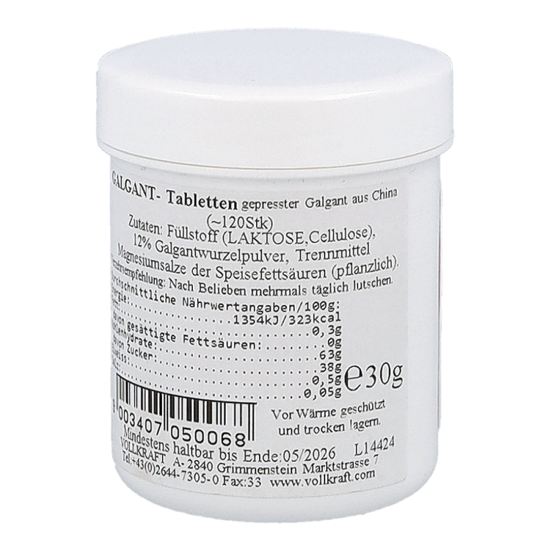 Vollkraft Galgant Tabletten 30 g