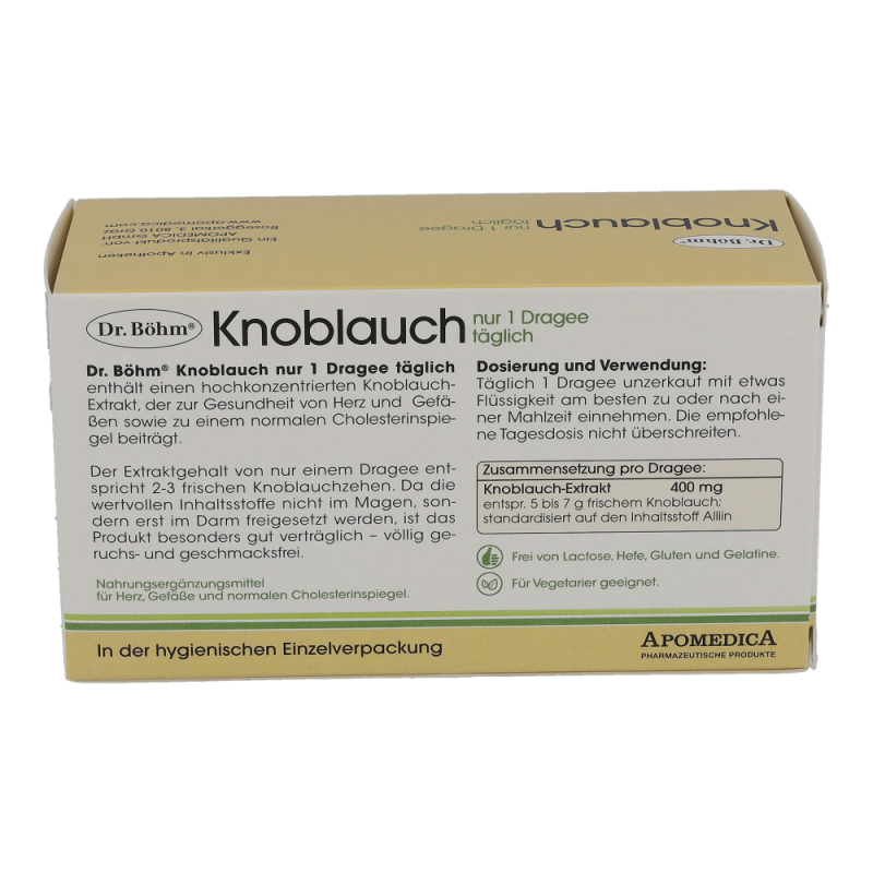 Dr. Böhm Knoblauch nur 1 Dragee täglich