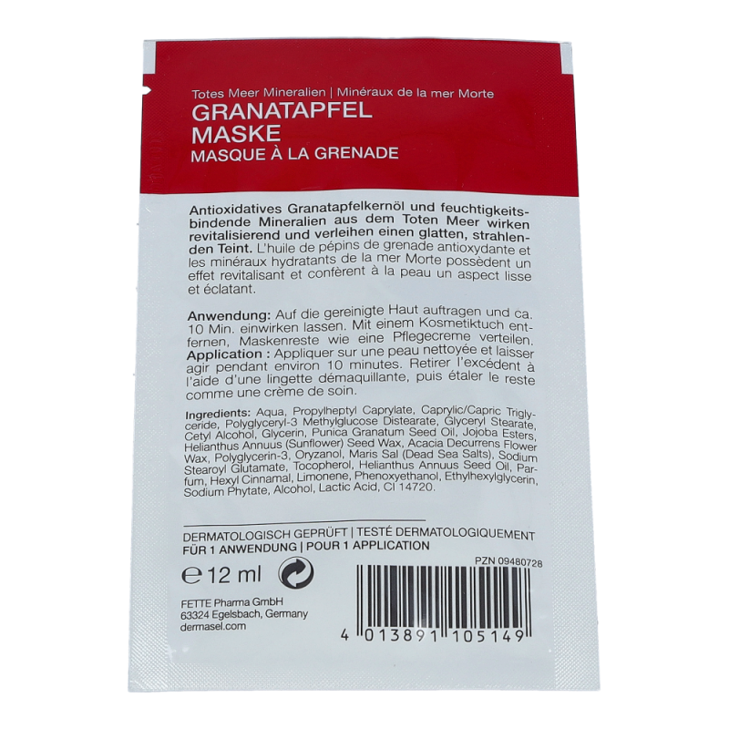 Dermasel spa Totes Meer Maske 12 ml Granatapfel