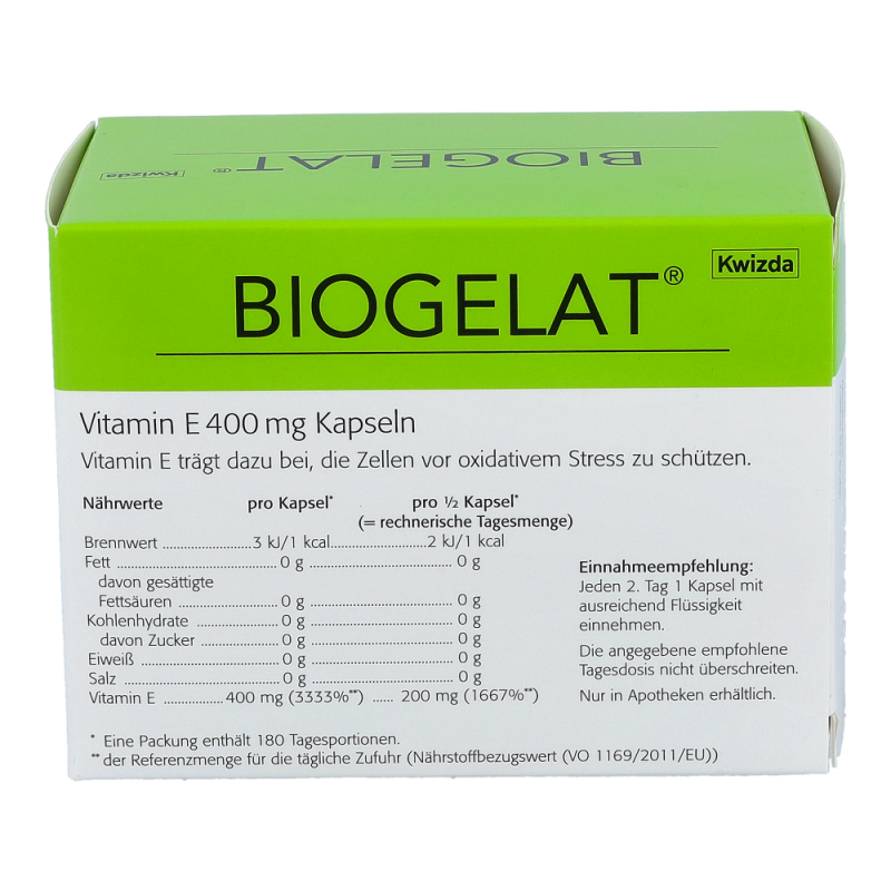 Biogelat Vitamin E 400 mg Kapseln 90 Stk.
