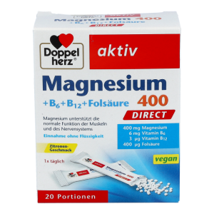 Doppelherz Aktiv Magnesium 400 Direct B6 + B12 + Folsäure 20 Pkg.