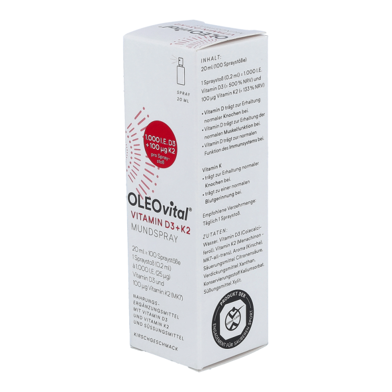 Oleovital Vitamin D3 + K2 Mundspray Kirschgeschmack