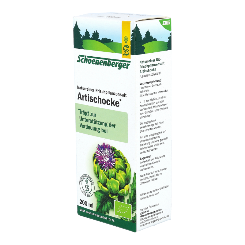 Schoenenberger Saft Artischocken 200 ml BIO