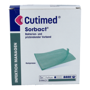 Cutimed Sorbact Kompresse 5 Stk. 7 x 9 cm