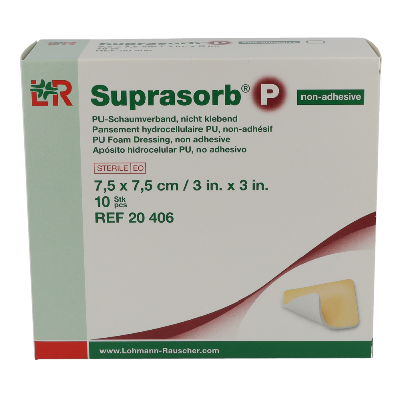 Suprasorb P PU-Schaumverband nicht klebend 10 Stk. 7,5