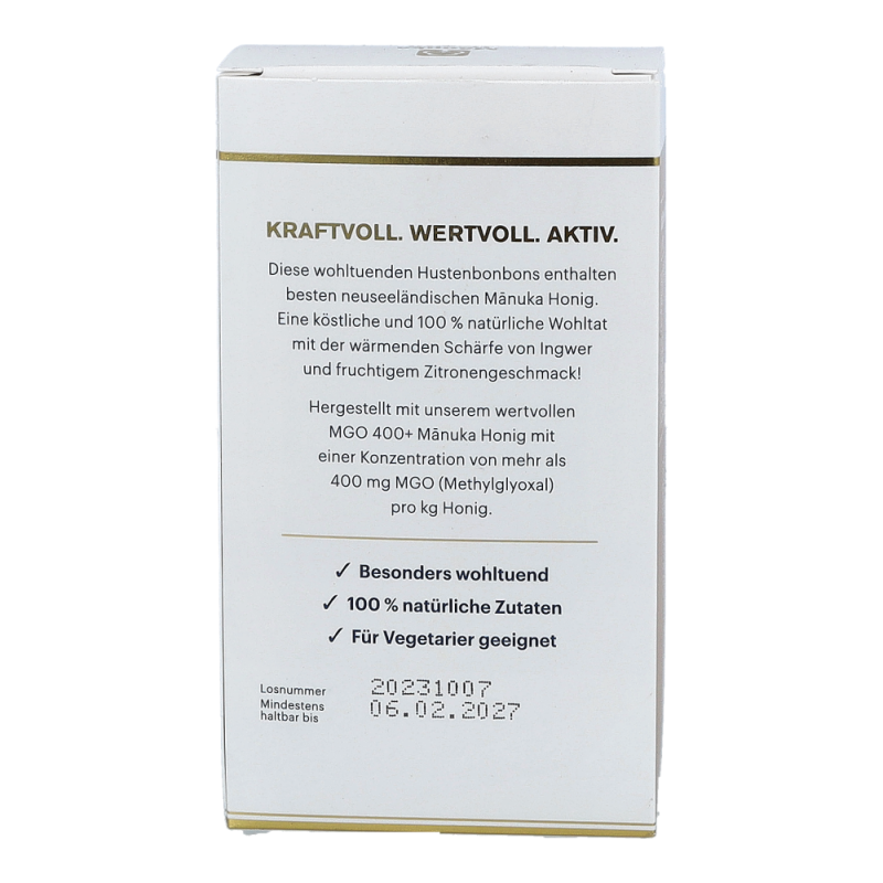 Manuka Honig MGO 400+ Hustenbonbons Ingwer-Zitrone