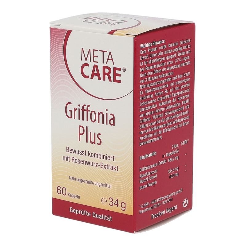 MetaCare GRIFFONIA+ Nervenberuhigende Kapseln - 60 Stück