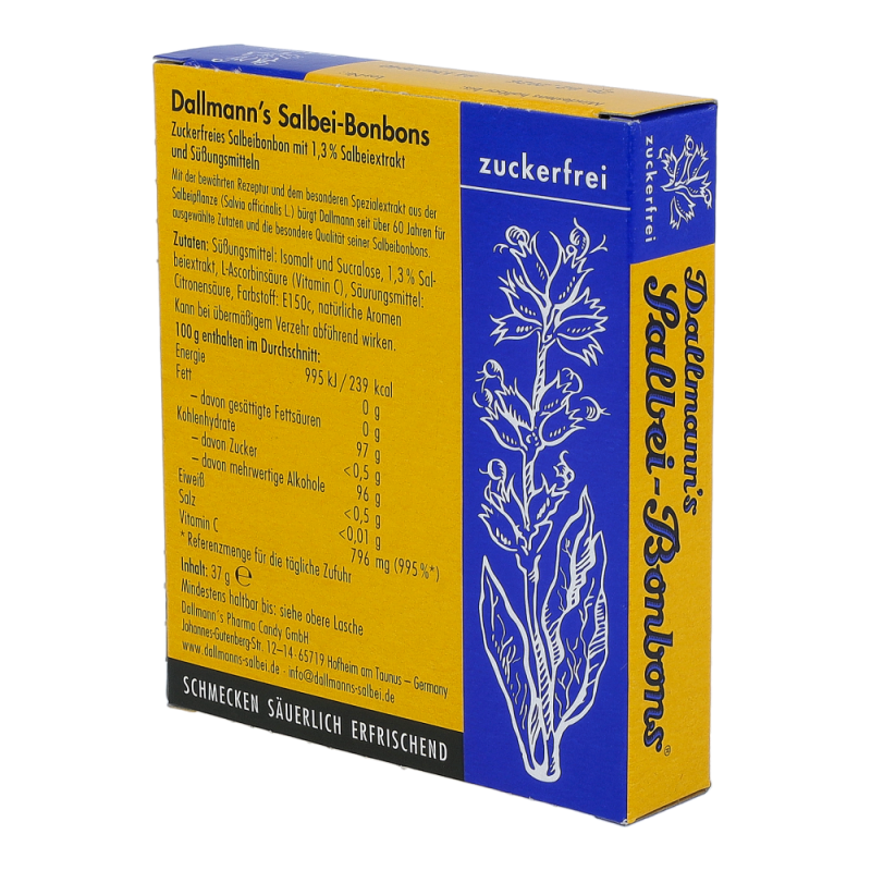 Dallmanns Salbei Bonbons zuckerfrei 37 g