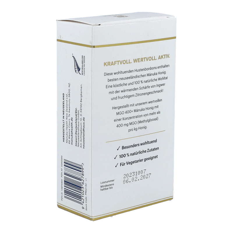 Manuka Honig MGO 400+ Hustenbonbons Ingwer-Zitrone